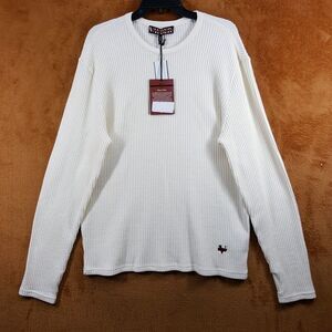 VAYDER Shirt Mens XXL Off White Pullover Crew Long Sleeve Thermal VENETO $245